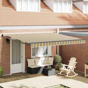 vidaXL Cort electric retractabil Verde și alb 400 × 350 cm imagine