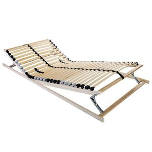 vidaXL Bază cu lamele Manual Maro 140 x 190 cm Lemn de fag masiv imagine