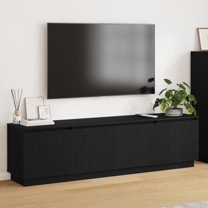 vidaXL Cabinet TV cu led Stejar Negru 180 x 38 x 49 cm Lemn compozit imagine