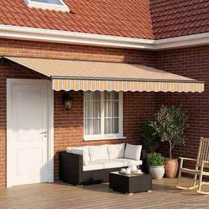 vidaXL Copertină retractabilă manuală Portocaliu, Gri, Albastru, Alb imagine