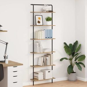 vidaXL Raft pentru cărți Stejar Artizanal 60 x 24 x 203 cm imagine