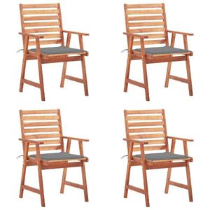 vidaXL Scaune de exterior cu perne, 4 buc., lemn masiv de acacia imagine