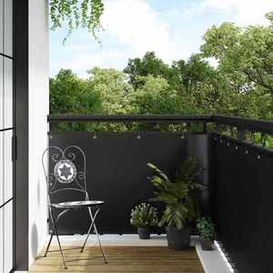vidaXL Ecran pentru balcon cu găici Negru imagine