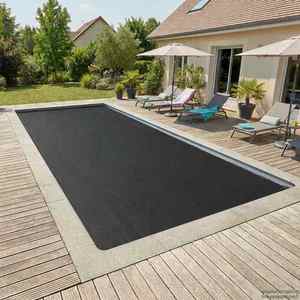 vidaXL Husă pentru piscină extra grea Negru 732 x 366 cm PE imagine