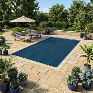 vidaXL Husă pentru piscină extra grea Negru și Albastru 488 x 244 cm imagine