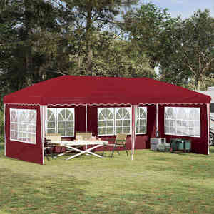 vidaXL Cort de Petrecere Pop-up 575 x 289 x 245 cm Burgundy imagine