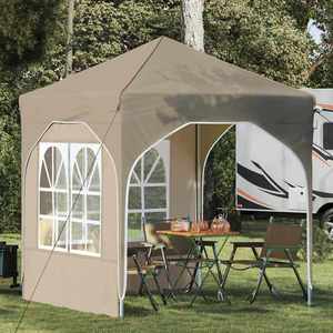 vidaXL Cort de Petrecere Pop-up 192 x 192 x 245 cm Crem imagine