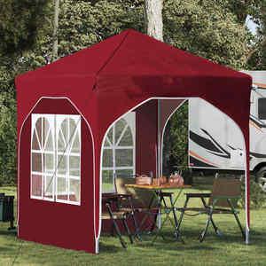vidaXL Cort de Petrecere Pop-up 192 x 192 x 245 cm Burgundy imagine