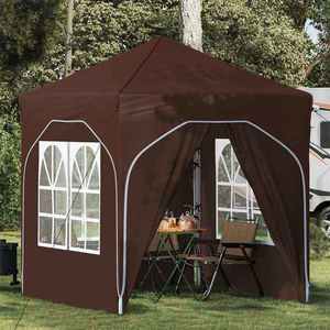 vidaXL Cort de Petrecere Pop-up 192 x 192 x 245 cm Maro imagine