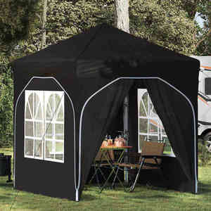 vidaXL Cort de Petrecere Pop-up 192 x 192 x 245 cm Negru imagine