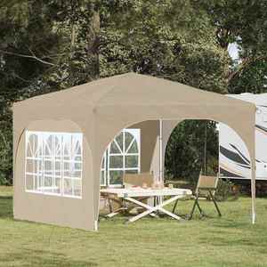 vidaXL Cort de Petrecere Pop-up 290 x 290 x 245 cm Crem imagine