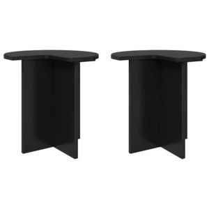 vidaXL Masă laterală 2 pcs Stejar Negru Ø 39 x 38 cm Lemn prelucrat imagine