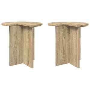 vidaXL Masă laterală 2 pcs Stejar Sonoma Ø 39 x 38 cm Lemn prelucrat imagine
