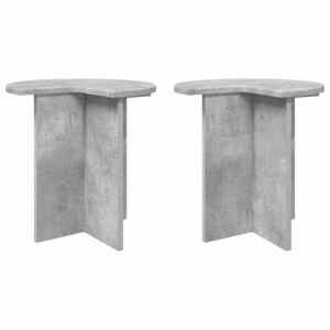 vidaXL Masă laterală 2 pcs Gri Beton Ø 39 x 38 cm Lemn prelucrat imagine
