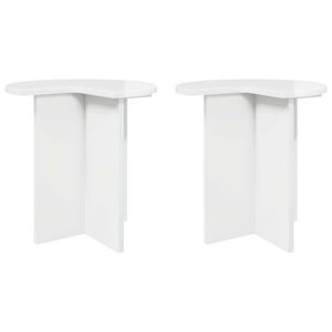 vidaXL Masă laterală 2 pcs Alb foarte lucios Ø 39 x 38 cm imagine