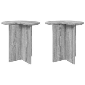 vidaXL Masă laterală 2 pcs Sonoma gri Ø 39 x 38 cm Lemn prelucrat imagine