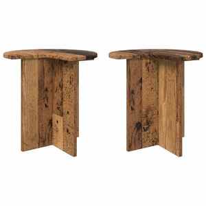 vidaXL Masă laterală 2 pcs Lemn vechi Ø 39 x 38 cm Lemn prelucrat imagine