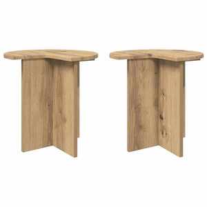 vidaXL Masă laterală cu depozitare 2 pcs Stejar Artizanal Ø 39 x 38 cm imagine