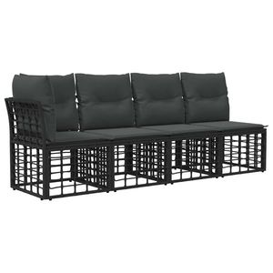 vidaXL Canapea de grădină cu 4 locuri și braț stâng 4 pcs imagine