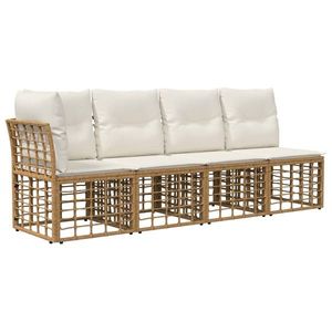 vidaXL Canapea de grădină cu 4 locuri și braț stâng 4 pcs imagine