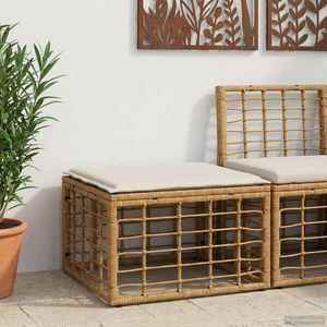 vidaXL Taburet pentru grădină natural poliratan imagine