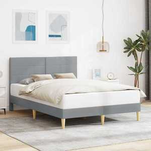 vidaXL Cadru de pat cu headboard Gri deschis 120 x 200 cm Țesătură imagine