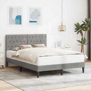 vidaXL Cadru de pat cu headboard Gri deschis 160 x 200 cm Catifea imagine