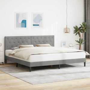 vidaXL Cadru de pat cu headboard Gri deschis 180 x 200 cm Catifea imagine
