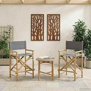 vidaXL Scaun pliabil pentru directori 2 pcs natural Bambus imagine