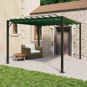 vidaXL Gazebo cu acoperiș mobil Verde 3 x 3 x 2, 14 m imagine