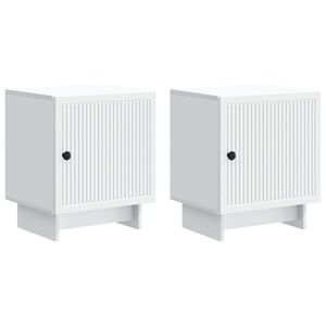 vidaXL Dulap de noapte 2 pcs Alb 43 x 34, 5 x 50 cm Lemn prelucrat imagine