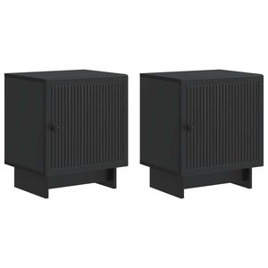 vidaXL Dulap de noapte 2 pcs Negru 43 x 34, 5 x 50 cm Lemn prelucrat imagine