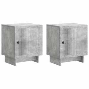 vidaXL Dulap de noapte 2 pcs Gri Beton 43 x 34, 5 x 50 cm imagine