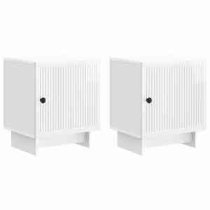 vidaXL Dulap de noapte 2 pcs Alb foarte lucios 43 x 34, 5 x 50 cm imagine