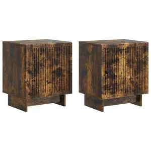 vidaXL Dulap de noapte 2 pcs Stejar fumuriu 43 x 34, 5 x 50 cm imagine