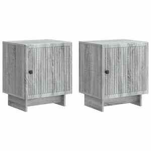vidaXL Dulap de noapte 2 pcs Sonoma gri 43 x 34, 5 x 50 cm imagine
