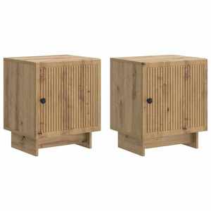 vidaXL Dulap de noapte 2 pcs Stejar Artizanal 43 x 34, 5 x 50 cm imagine