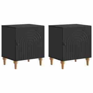 vidaXL Dulap de noapte 2 pcs Negru 43 x 34, 5 x 50 cm Lemn prelucrat imagine