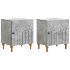 vidaXL Dulap de noapte 2 pcs Gri Beton 43 x 34, 5 x 50 cm imagine