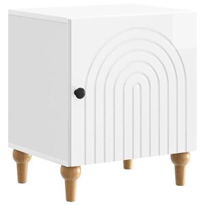 vidaXL Dulap de noapte Alb foarte lucios 43 x 34, 5 x 50 cm imagine