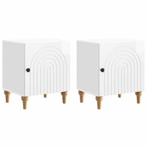 vidaXL Dulap de noapte 2 pcs Alb foarte lucios 43 x 34, 5 x 50 cm imagine