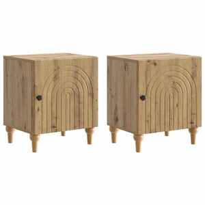vidaXL Dulap de noapte 2 pcs Stejar Artizanal 43 x 34, 5 x 50 cm imagine