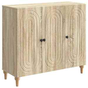 vidaXL Bufet Stejar Sonoma 89 x 34, 5 x 80 cm Lemn prelucrat imagine