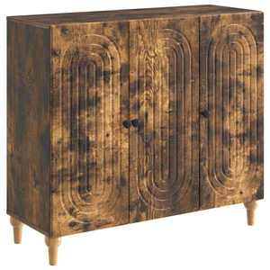 vidaXL Bufet Stejar fumuriu 89 x 34, 5 x 80 cm Lemn prelucrat imagine