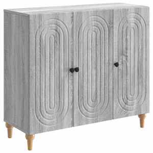 vidaXL Bufet Sonoma gri 89 x 34, 5 x 80 cm Lemn prelucrat imagine