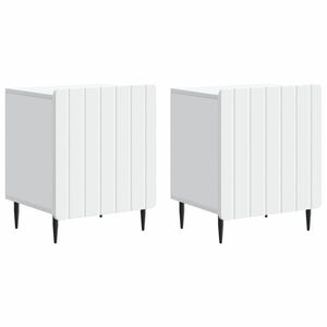 vidaXL Dulap de noapte 2 pcs Alb 43 x 34, 5 x 52 cm Lemn prelucrat imagine