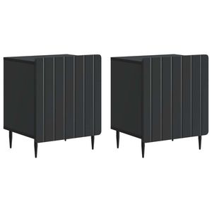 vidaXL Dulap de noapte 2 pcs Negru 43 x 34, 5 x 52 cm Lemn prelucrat imagine