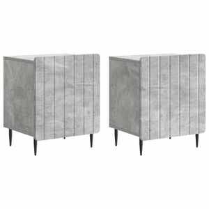 vidaXL Dulap de noapte 2 pcs Gri Beton 43 x 34, 5 x 52 cm imagine