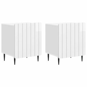 vidaXL Dulap de noapte 2 pcs Alb foarte lucios 43 x 34, 5 x 52 cm imagine