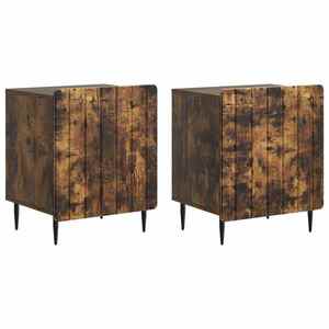 vidaXL Dulap de noapte 2 pcs Stejar fumuriu 43 x 34, 5 x 52 cm imagine